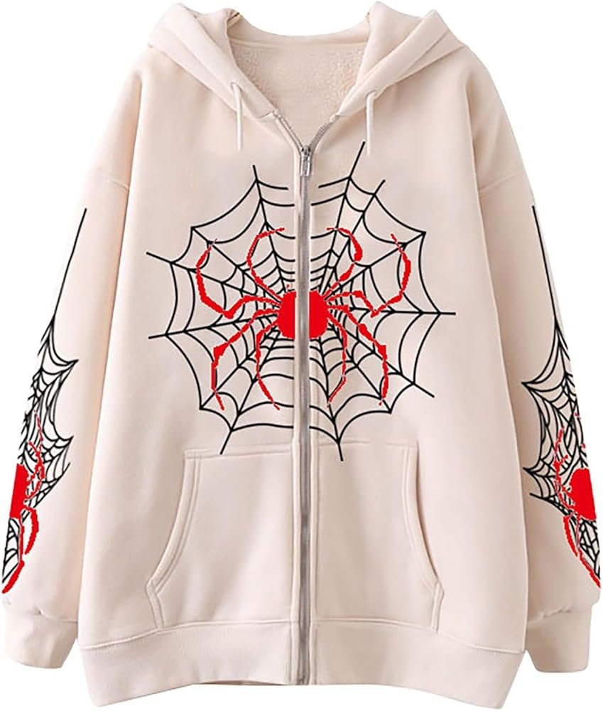 Spider Web Graphics Pullover Hoodie Spider Web Graphics Pullover Hoodie